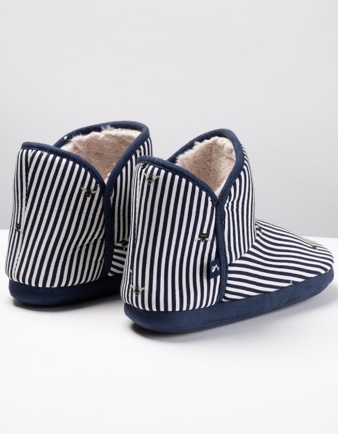 Joules Faux Fur Lined Slipper With Rubber Sole Cabin