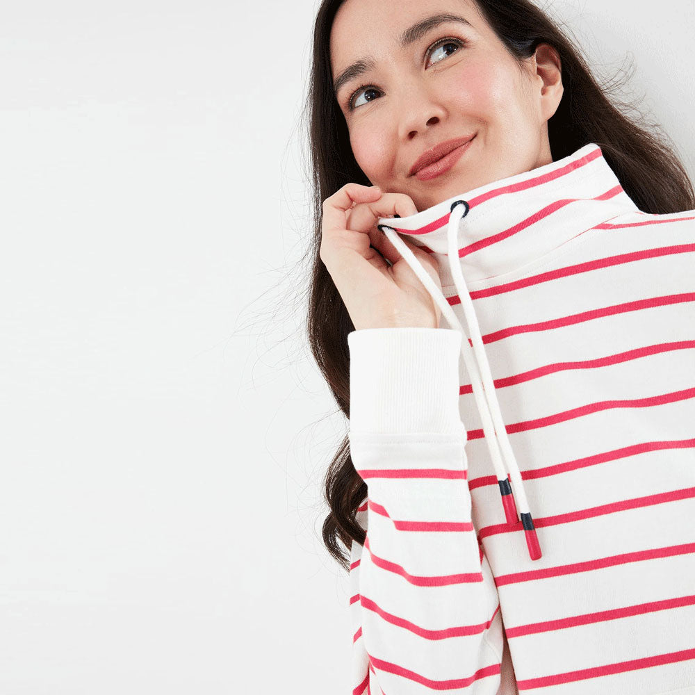 Joules Ladies Harlton Stripe Funnel Neck Sweatshirt
