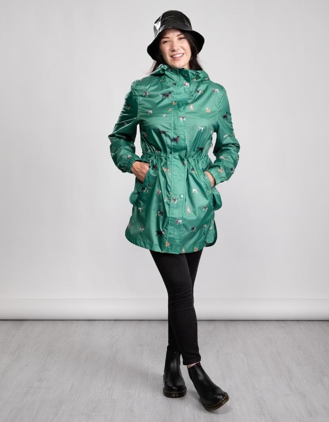 Joules Golightly Printed Waterproof Womens Packable Jacket