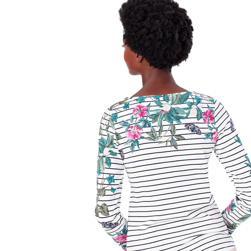 Joules Ladies Harbour Print Long Sleeve Jersey Top