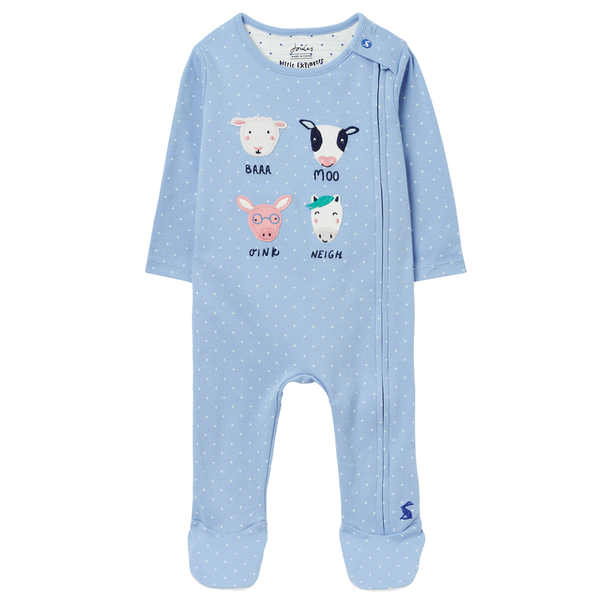 Joules Baby Zippy Artwork Cotton Babygrow