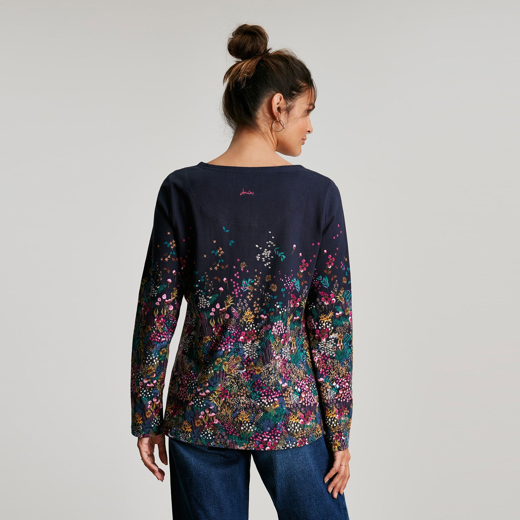 Joules Ladies Harbour Print Long Sleeve Jersey Top
