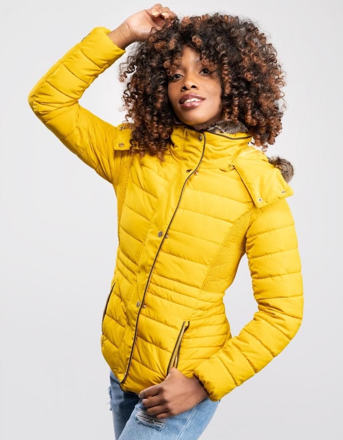 Joules Fur Trim Padded Coat Gosway