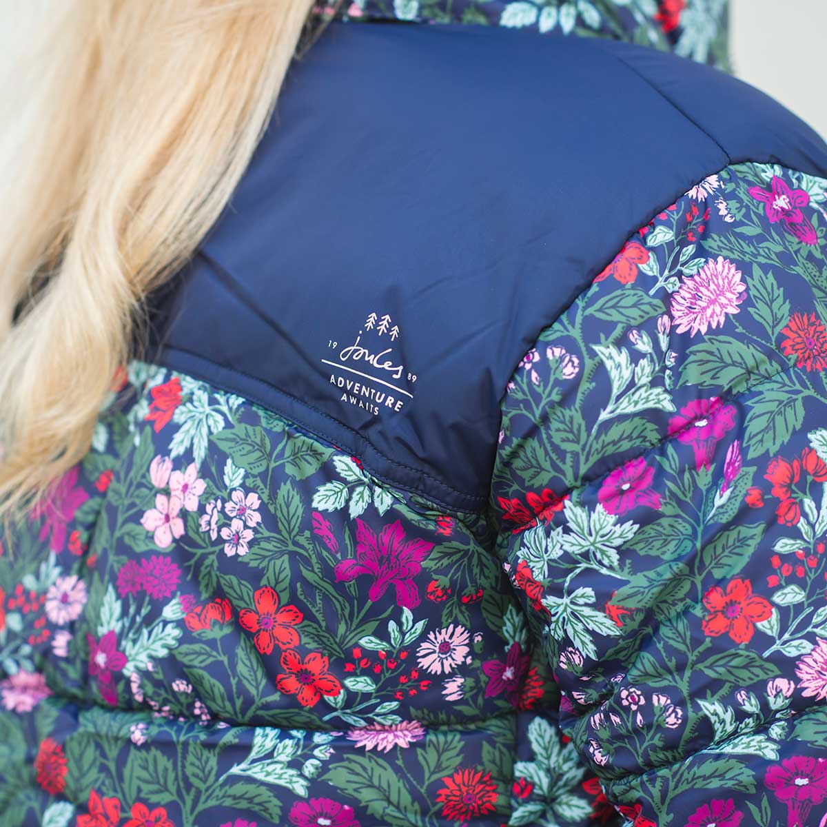 Joules Ladies Elberry Floral Print Super Puffer