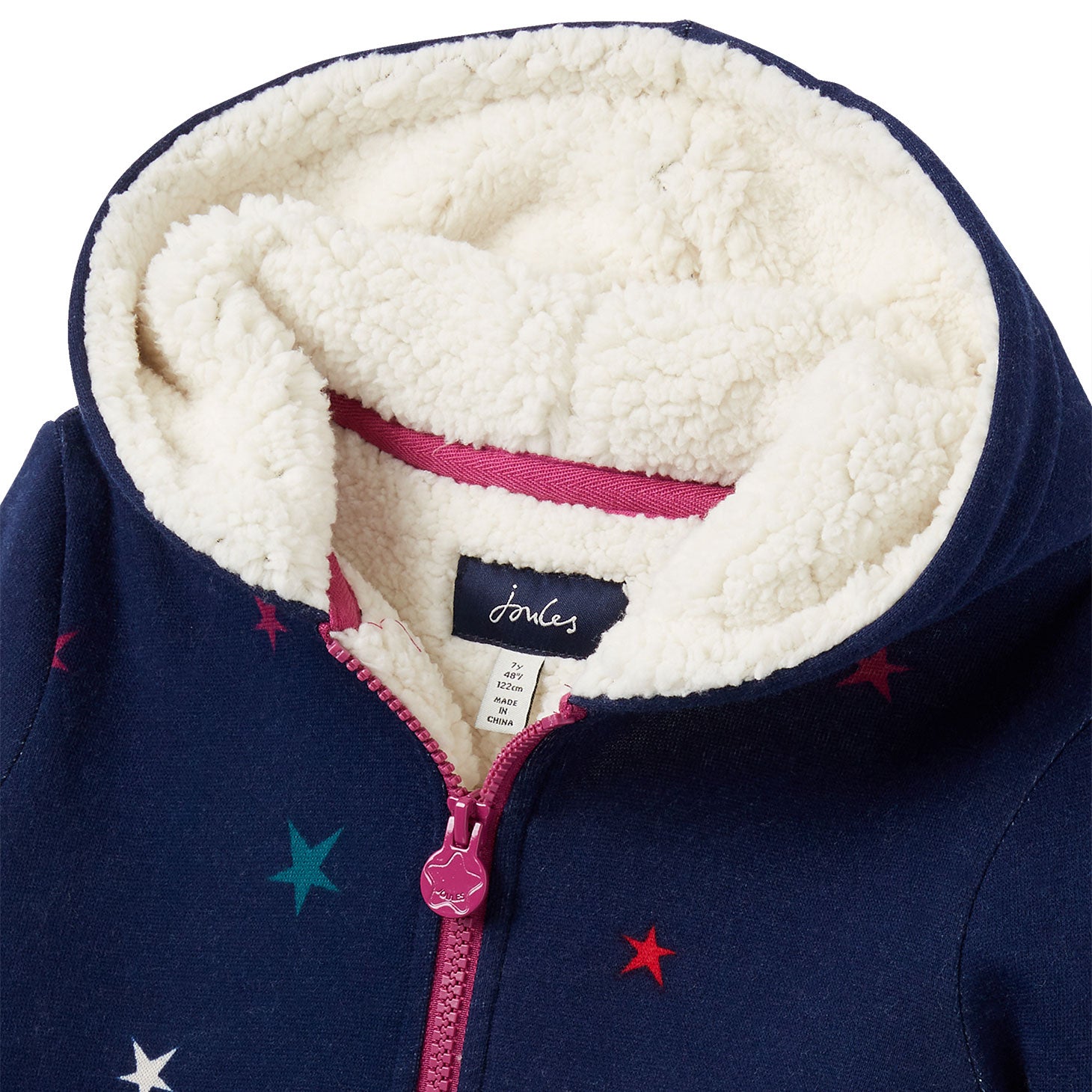 Joules Girls Braelyn Borg Lined Zip Hoodie