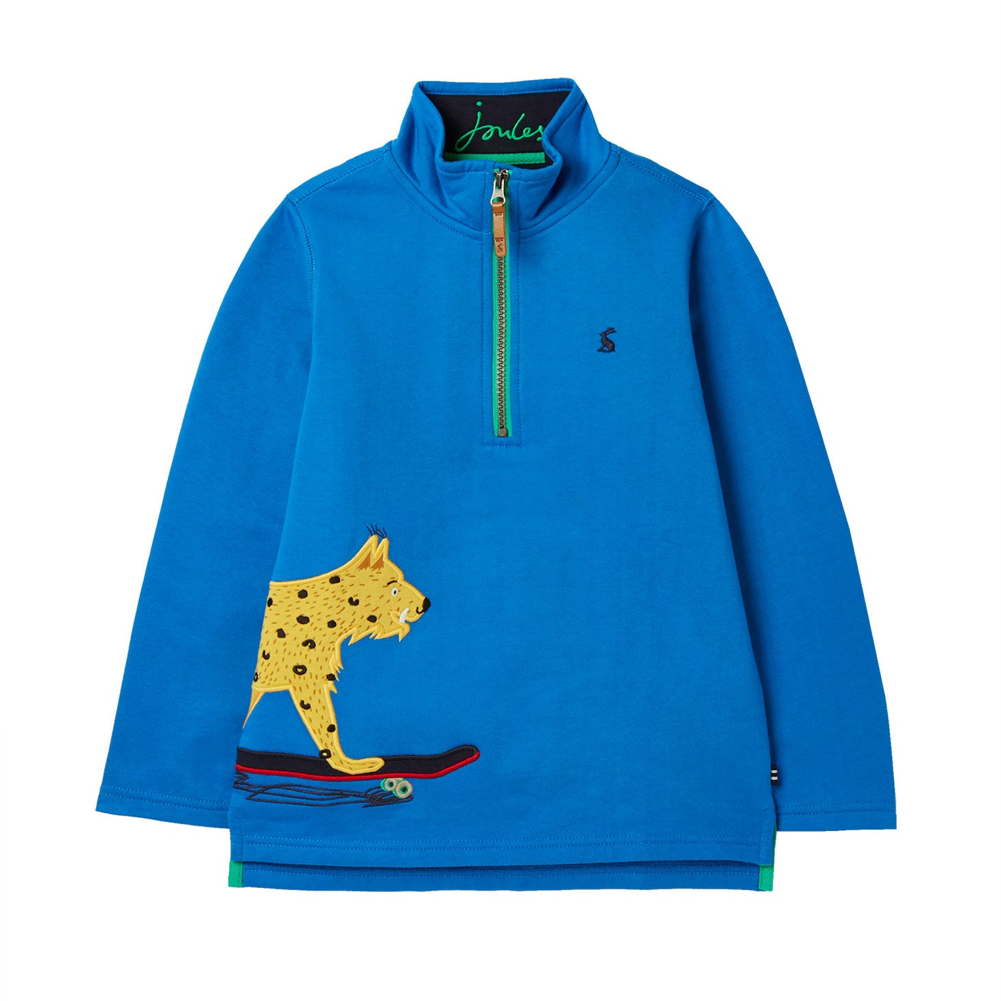 Joules Boy Dale Skating Big Cat Printed 1/2 Zip Sweatshirt