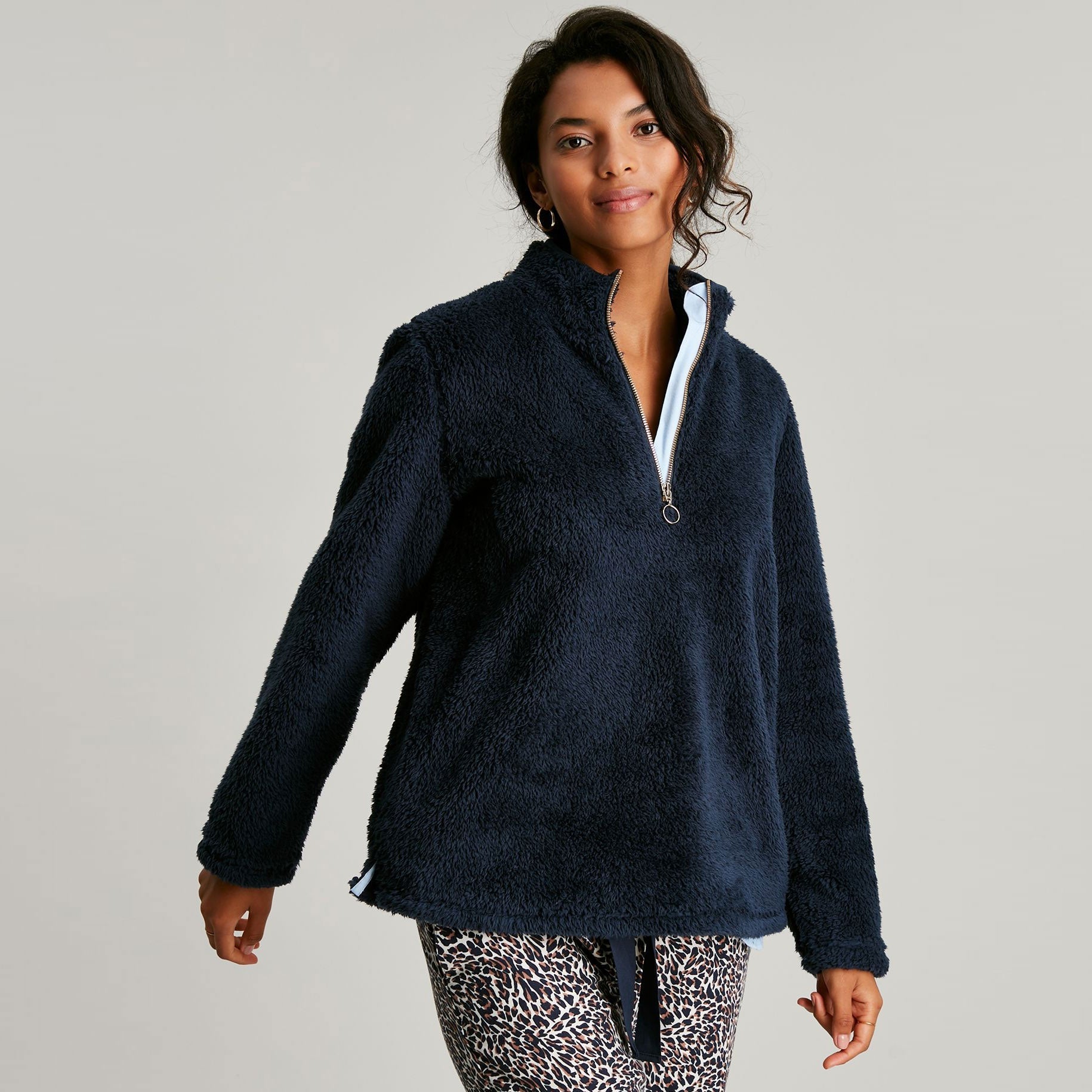 Joules Ladies Polly Fleece Zip Neck Pullover