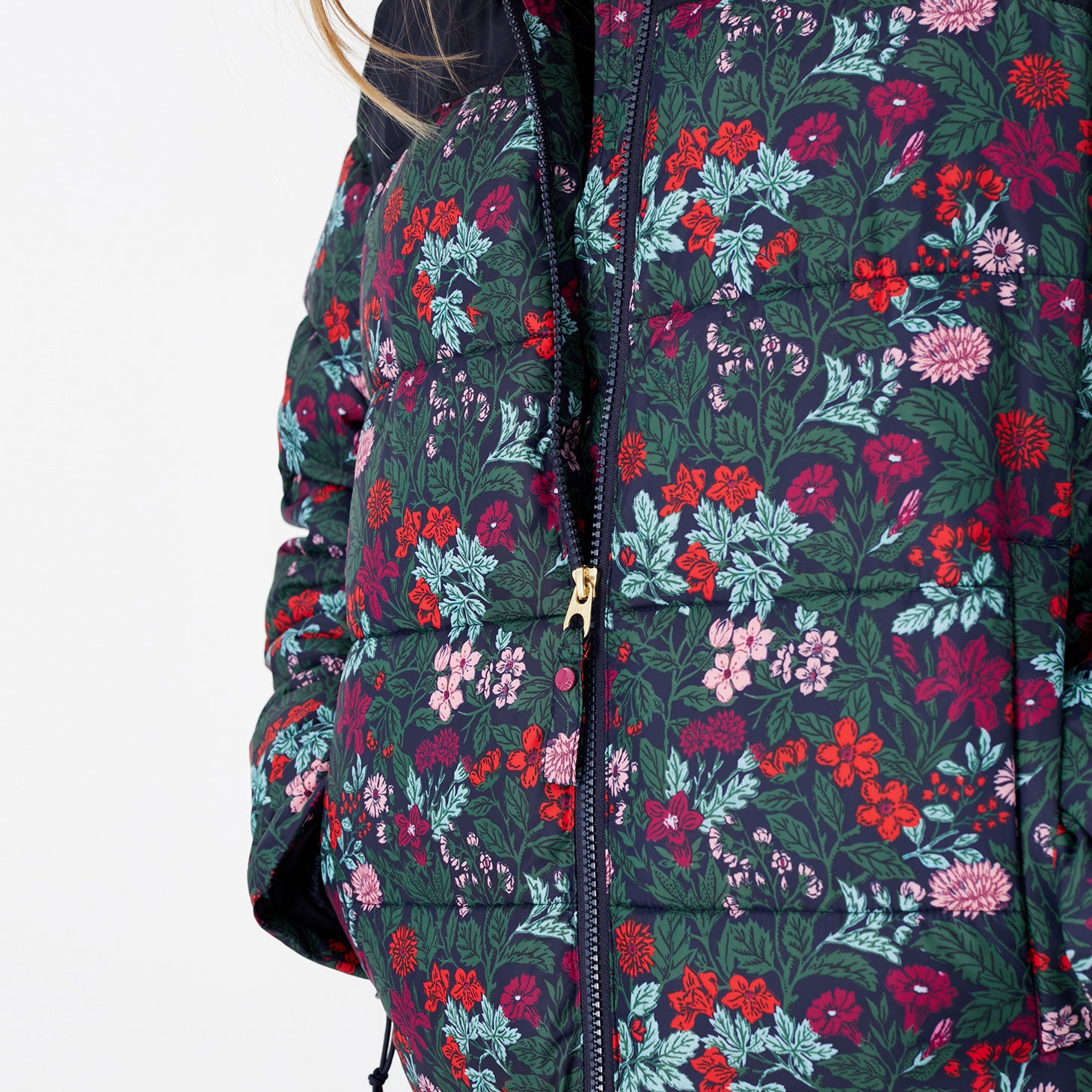 Joules Ladies Elberry Floral Print Super Puffer