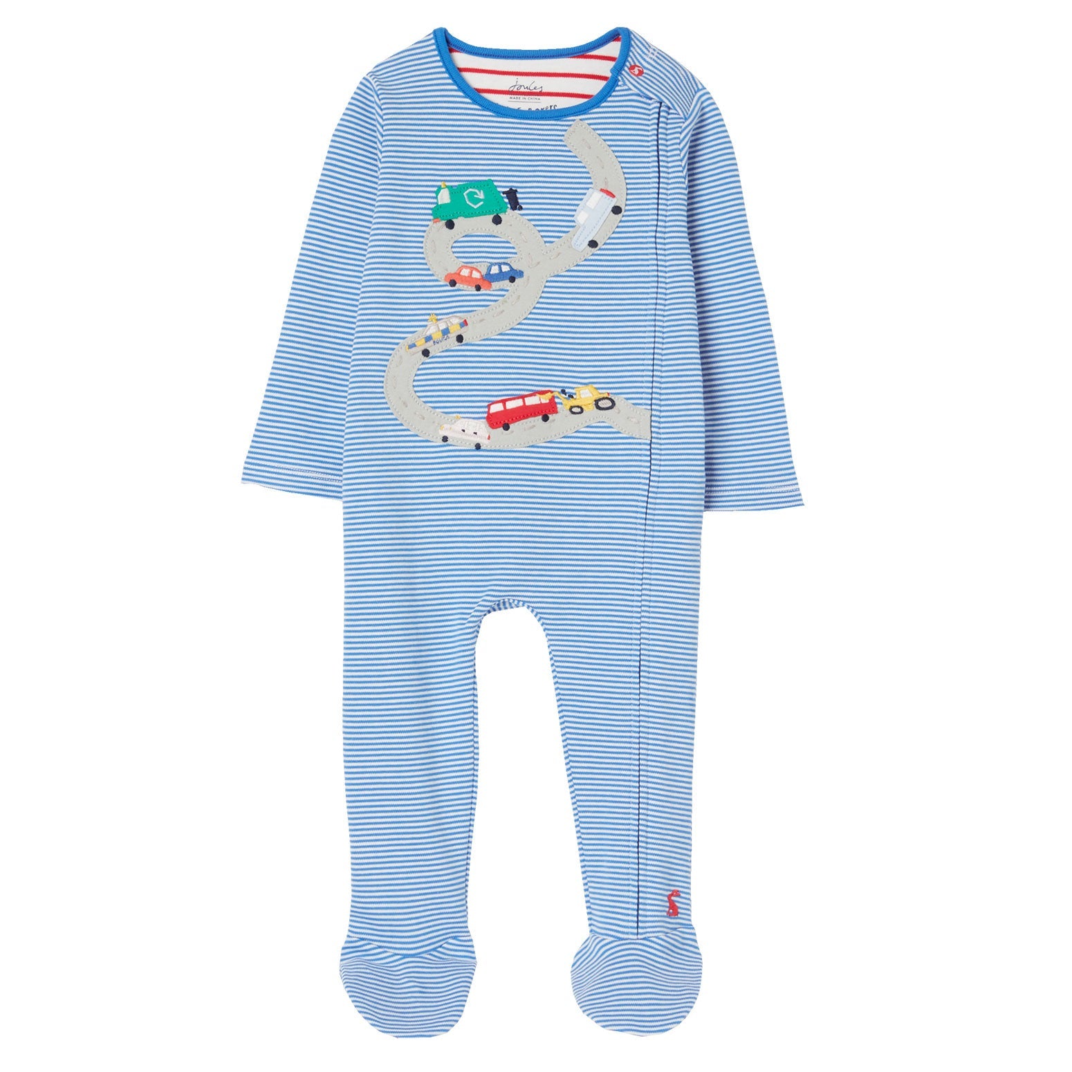 Joules Baby Zippy Cars Artwork Cotton Babygrow