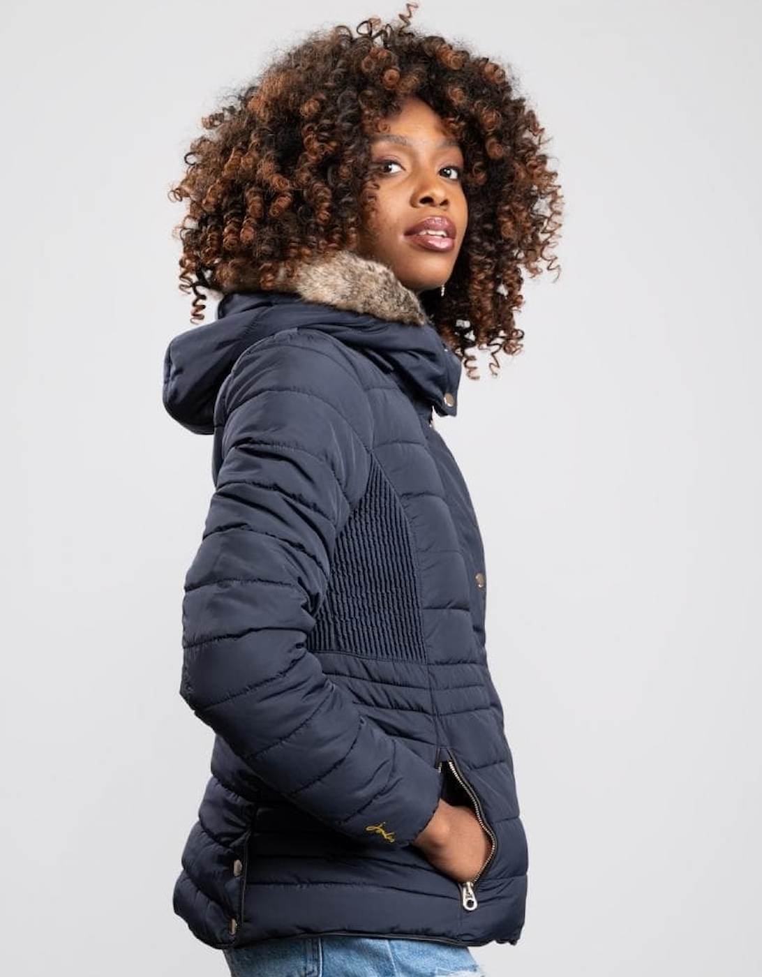 Joules Fur Trim Padded Coat Gosway