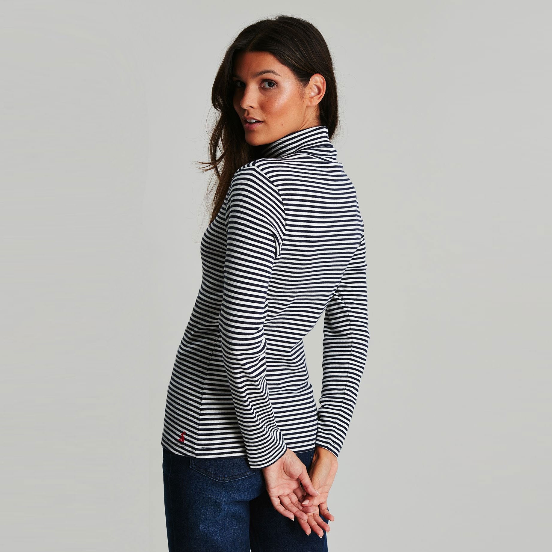 Joules Ladies Clarissa Stripe Roll Neck Jersey Top