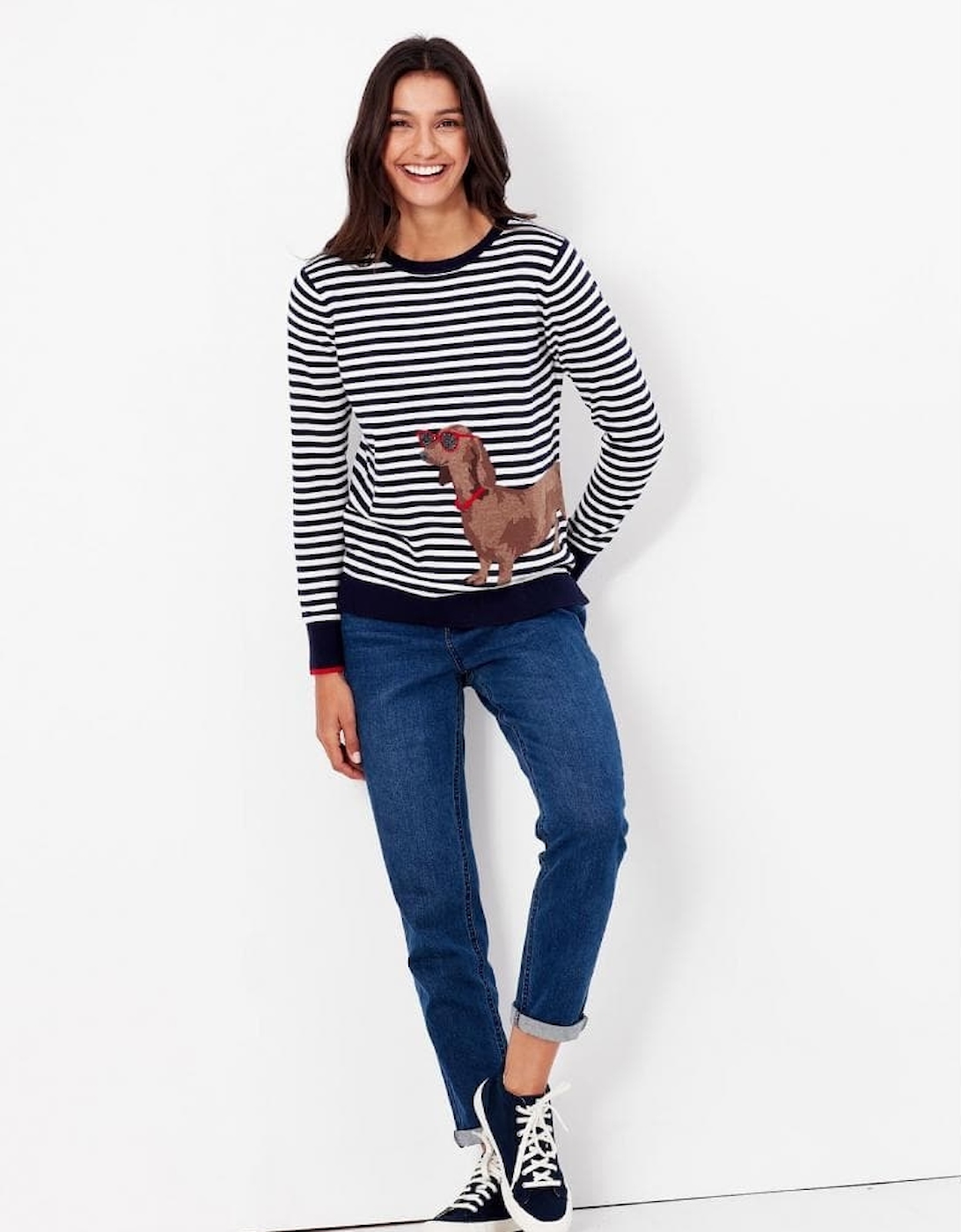 Joules Miranda Knitted Intarsia Crew Neck Jumper