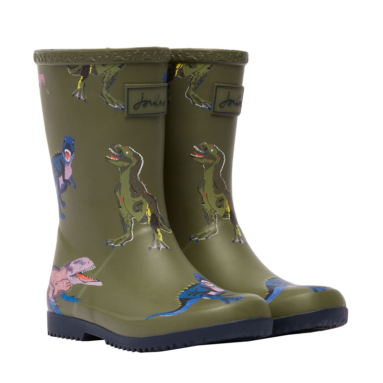 Joules Boy Roll Up Flexible T-Rex Printed Welly