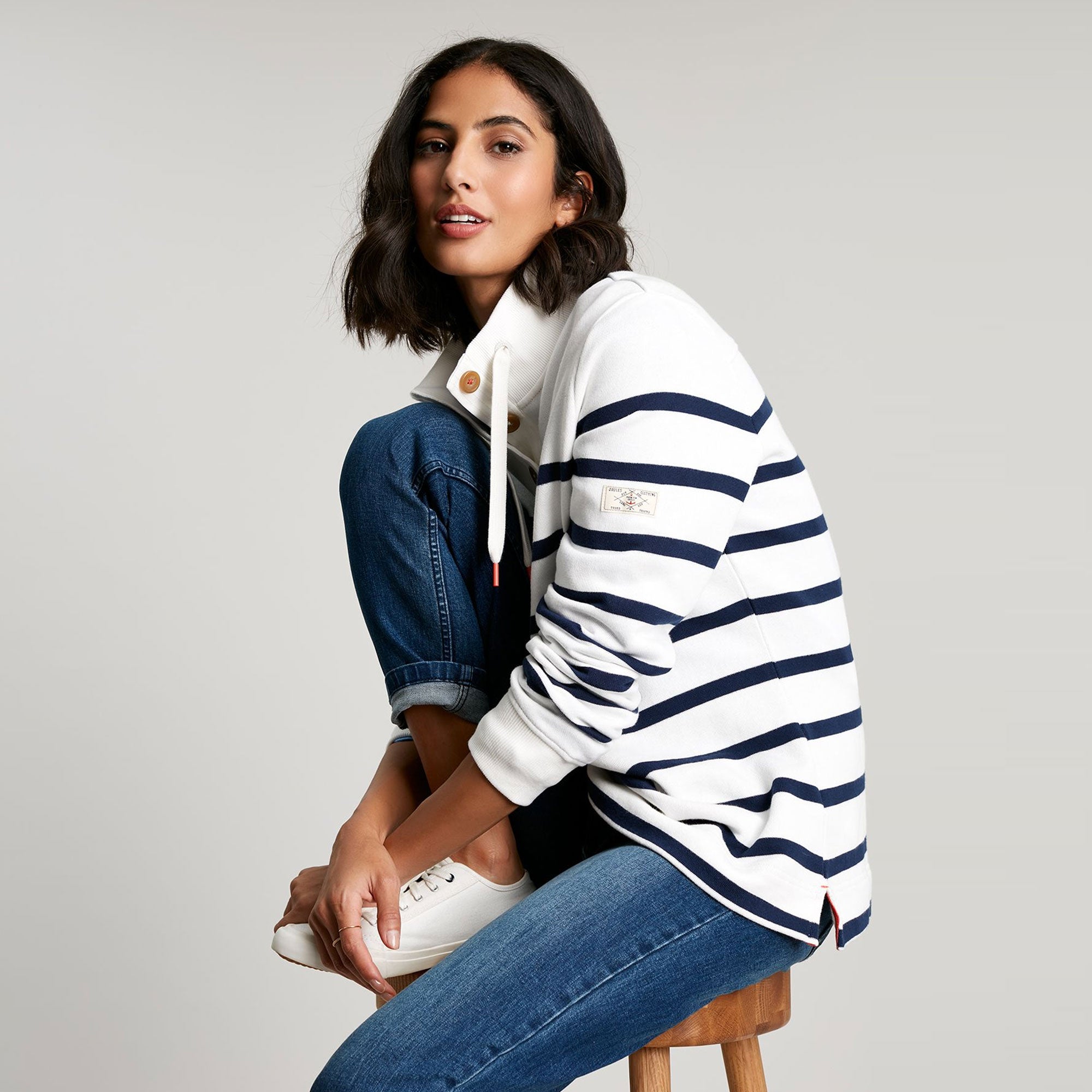 Joules Ladies Southwold Button Down Sweatshirt