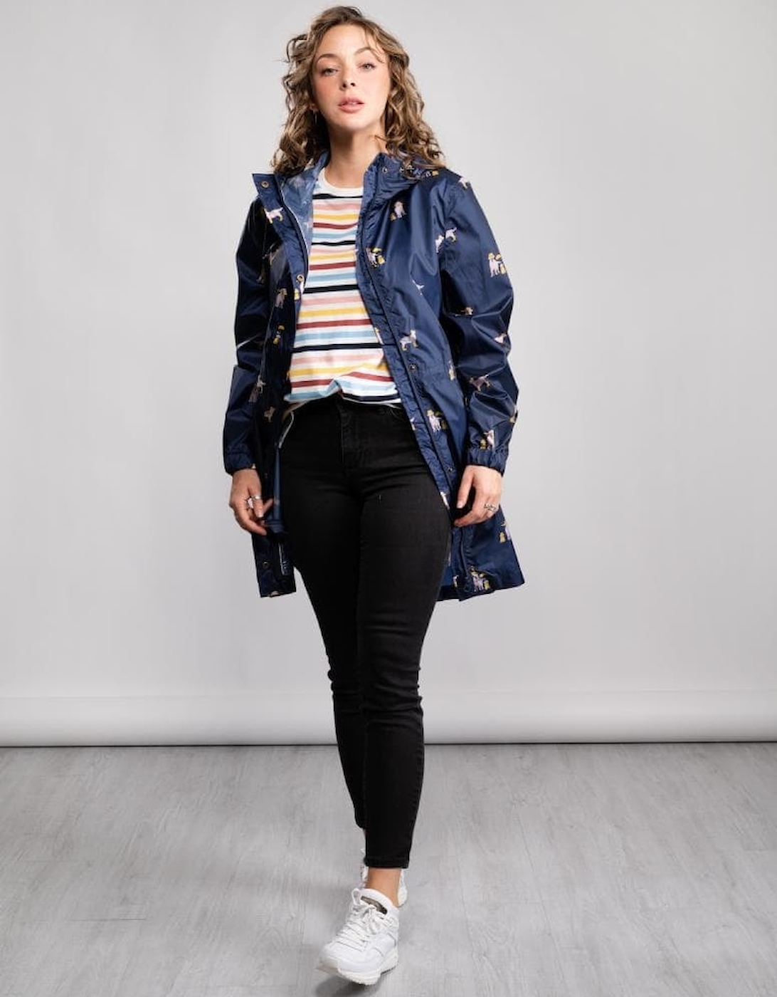 Joules Golightly Printed Waterproof Womens Packable Jacket