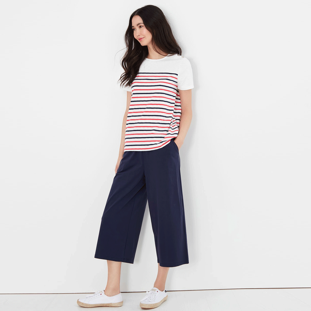 Joules Ladies Harbour Stripe Short Sleeve Top