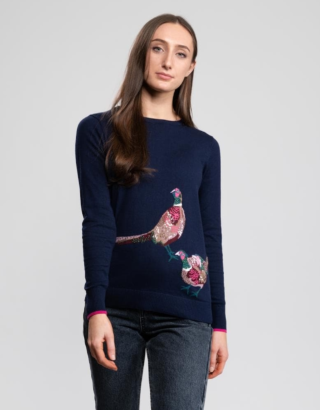 Joules Embellished Intarsia Crew Neck Jumper Miranda Luxe