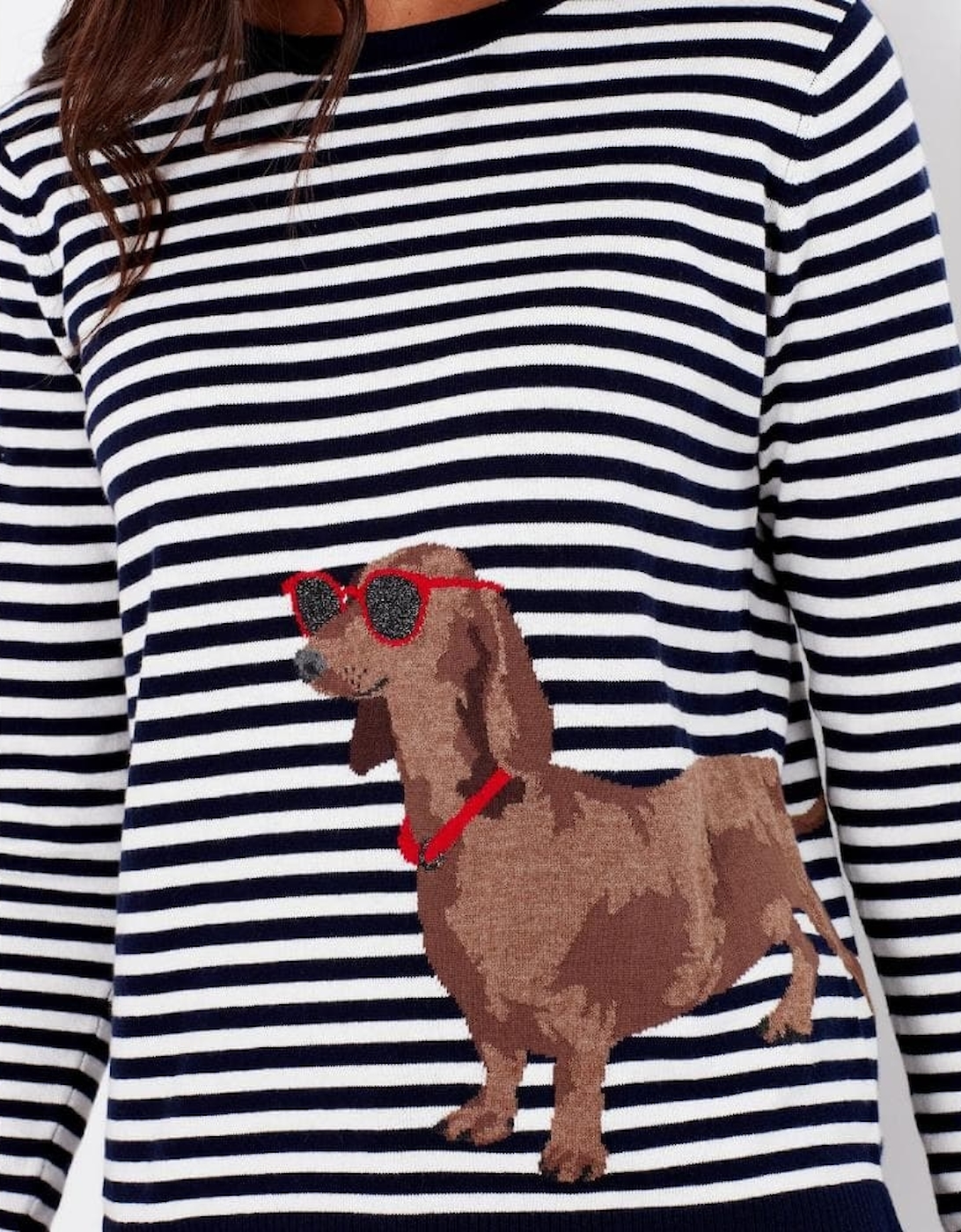 Joules Miranda Knitted Intarsia Crew Neck Jumper