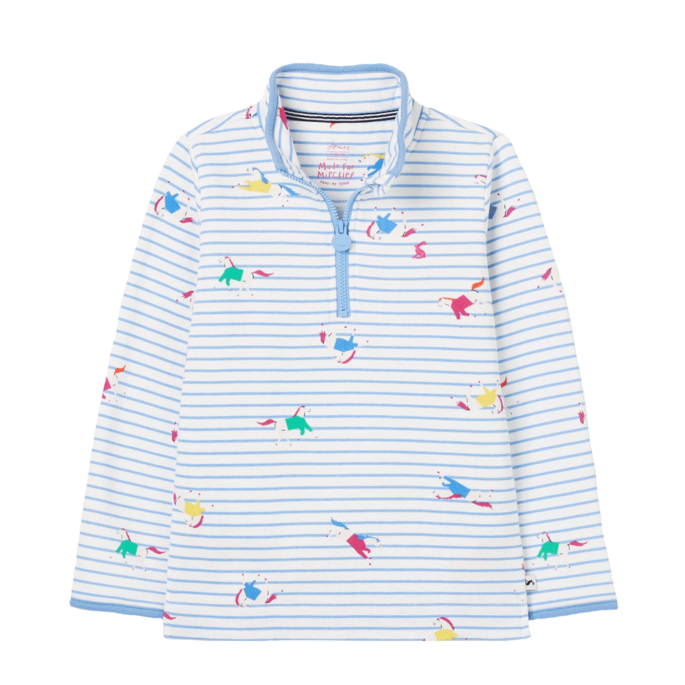 Joules Girls Fairdale Printed Half Zip Sweatshirt
