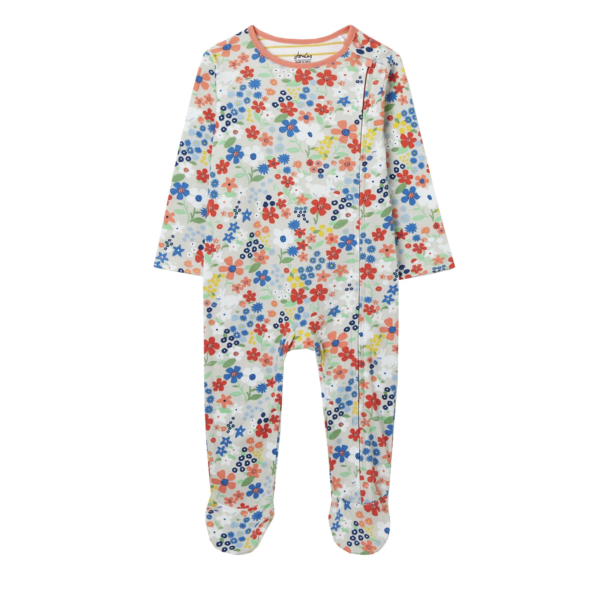 Joules Baby Zippy Printed Zip Fasten Babygrow