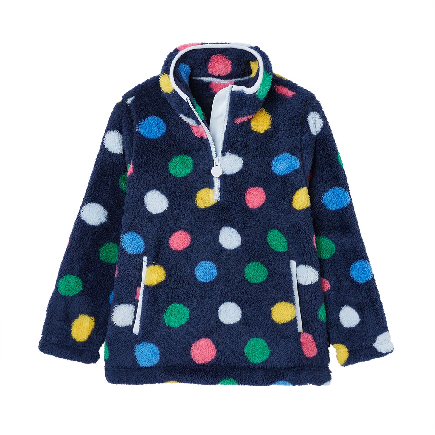 Joules Girls Merridie Printed Spotty Fleece Pullover