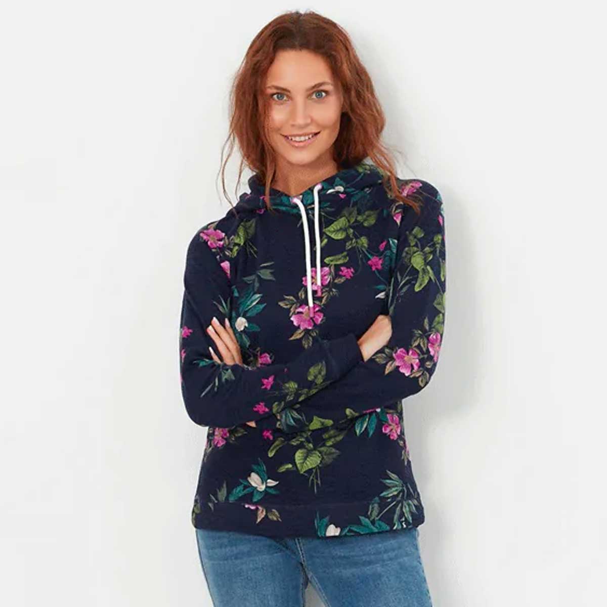 Joules Ladies Marlston Print Hooded Sweatshirt