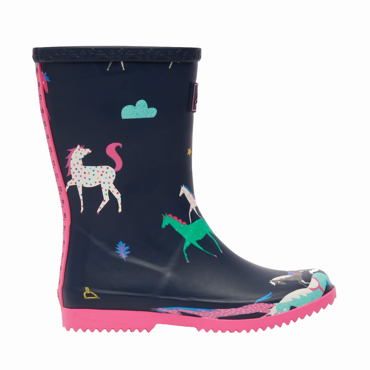 Joules Girls Jnr Roll Up Flexible Printed Welly