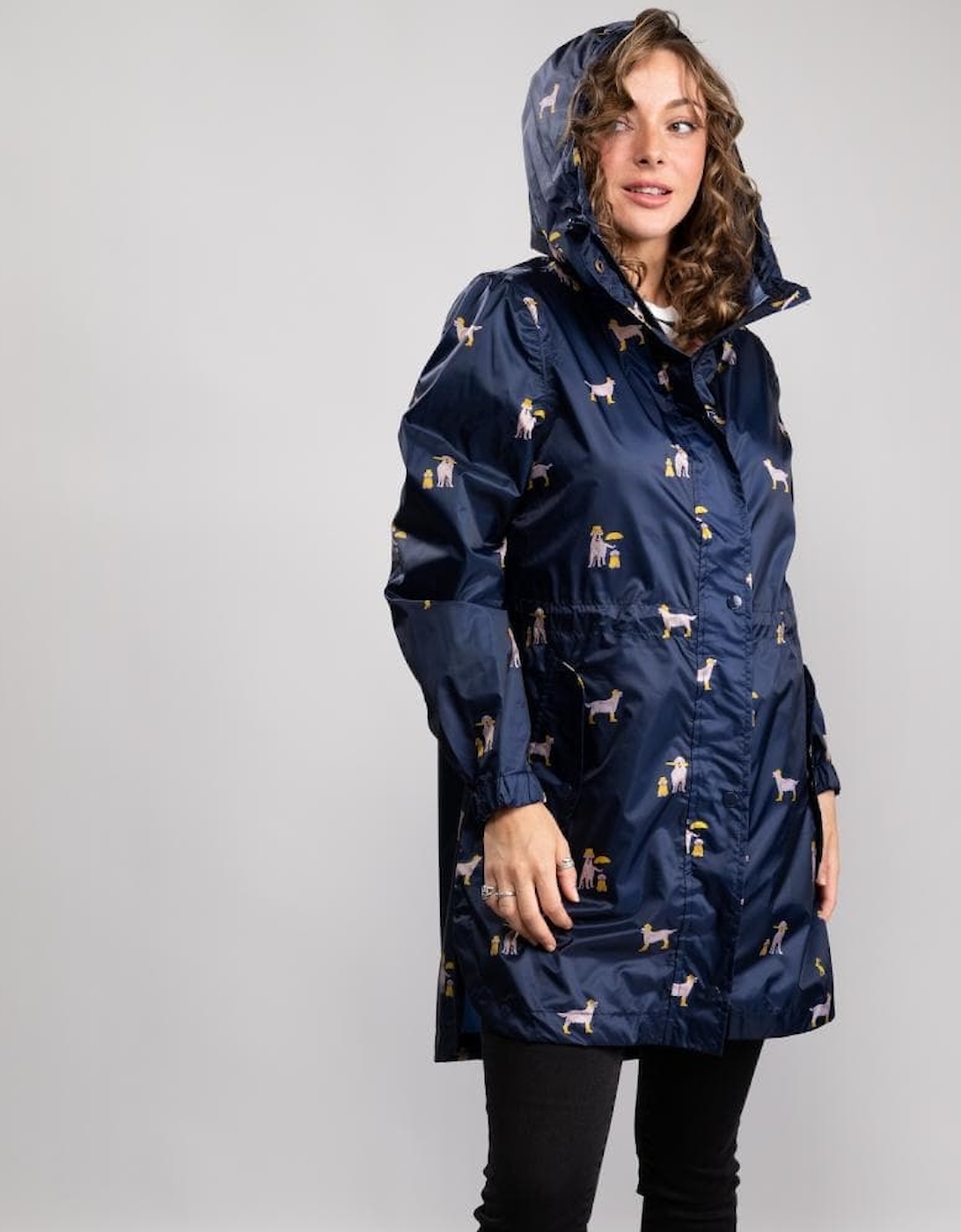 Joules Golightly Printed Waterproof Womens Packable Jacket
