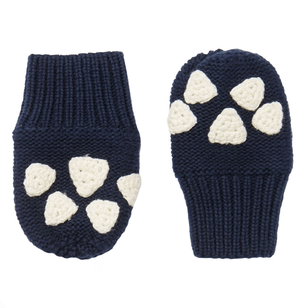 Joules Baby Boys Paws Pawprint Knitted Mittens