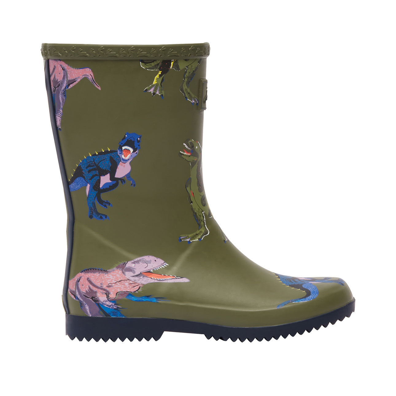 Joules Boy Roll Up Flexible T-Rex Printed Welly