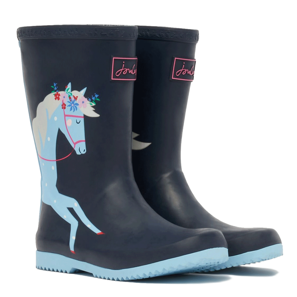Joules Childs Junior Roll Up Flexible Printed Welly