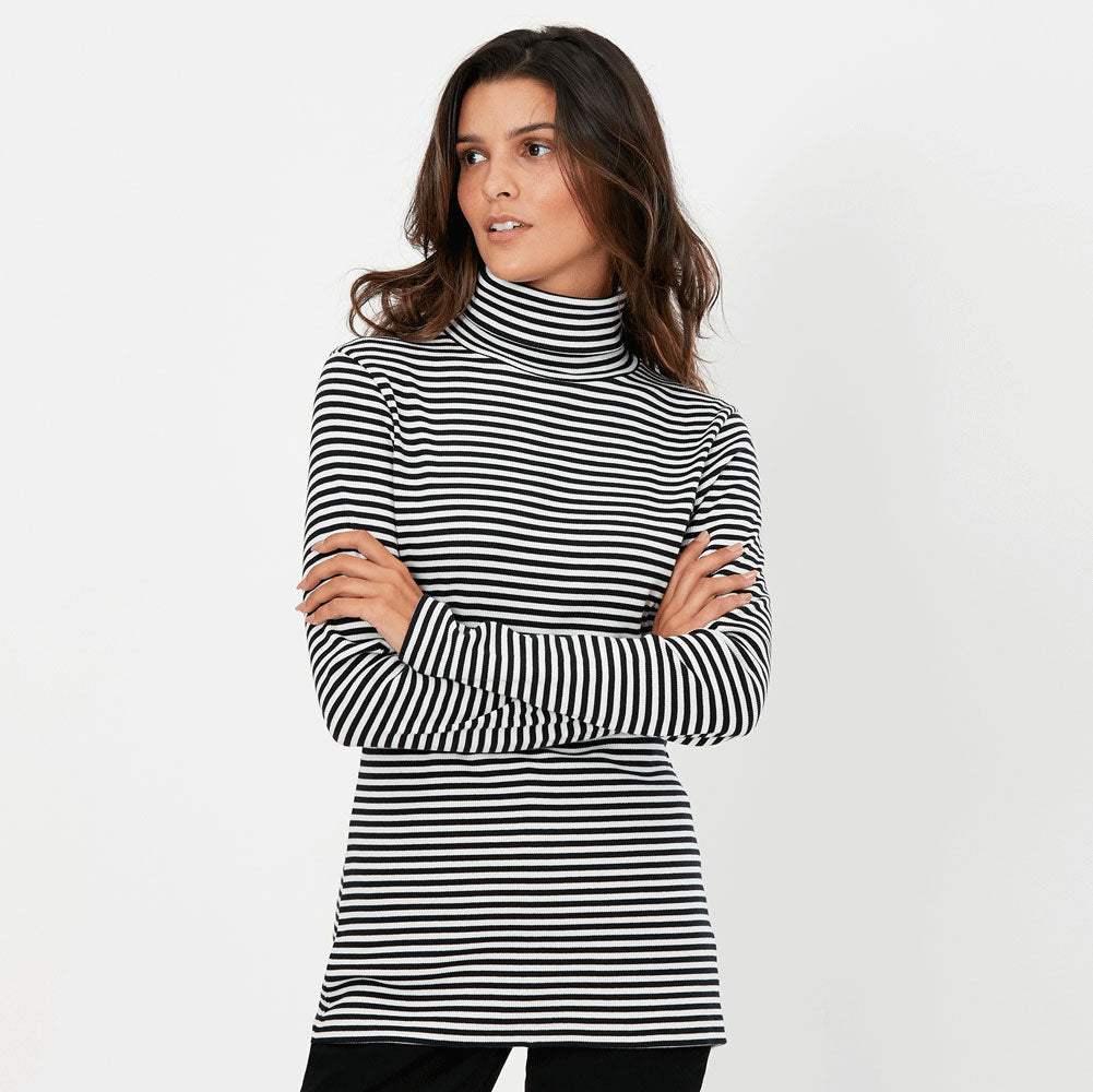 Joules Ladies Clarissa Stripe Roll Neck Jersey Top