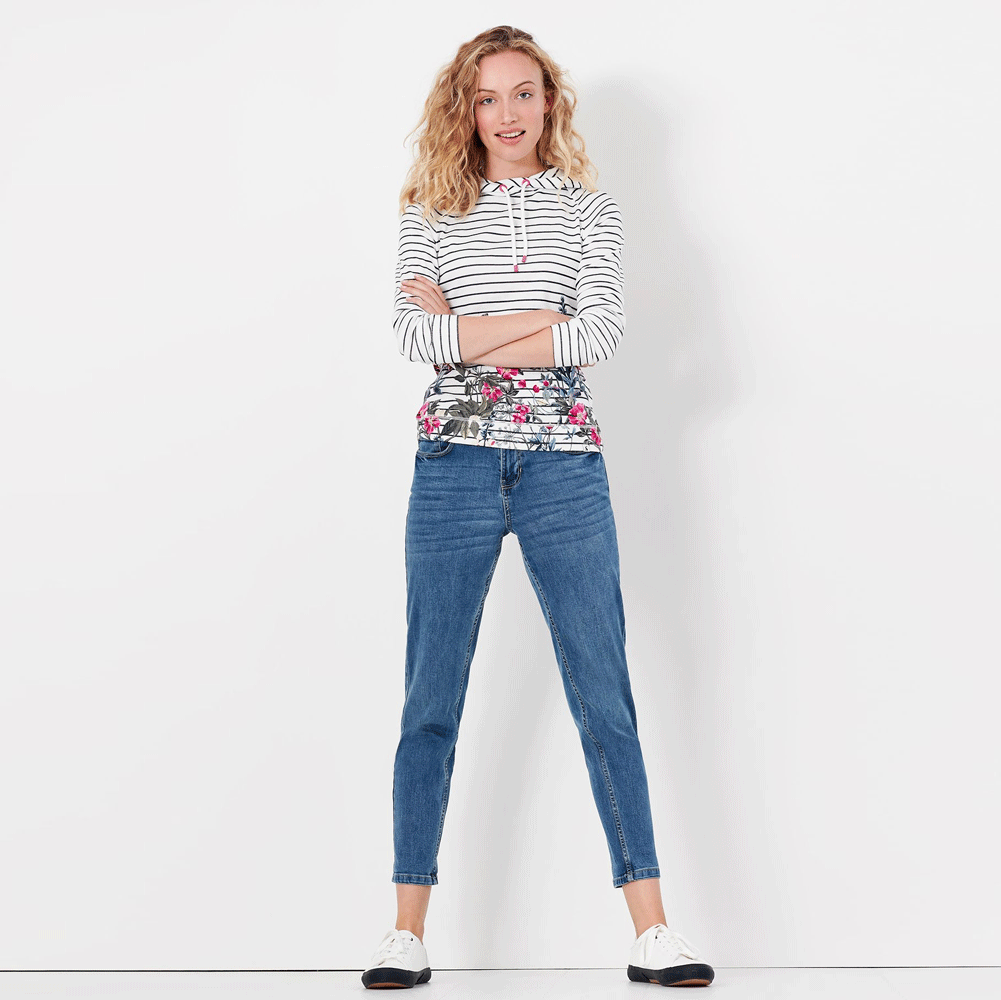 Joules Ladies Marlston Print Hooded Sweatshirt