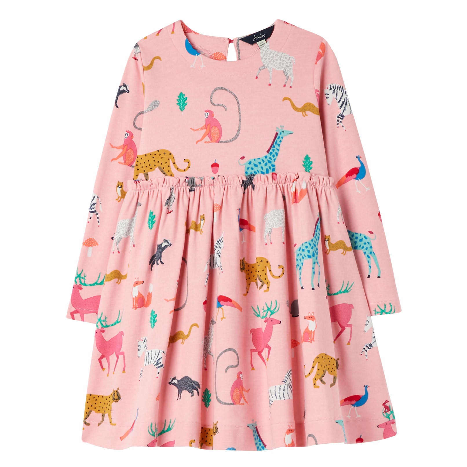 Joules Girls Hampton Long Sleeve Paperbag Waist Jersey Dress
