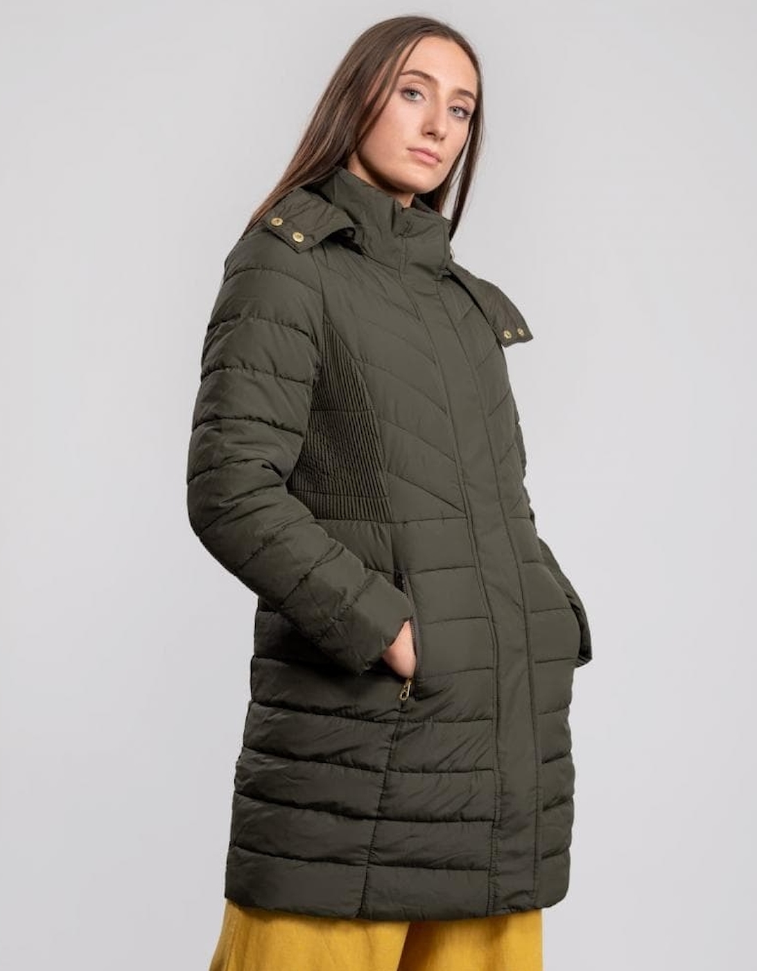 Joules Dartwell Womens Padded Longline Coat With Hood