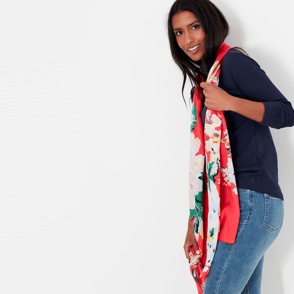 Joules Ladies Eco Conway Lightweight Printed Scarf