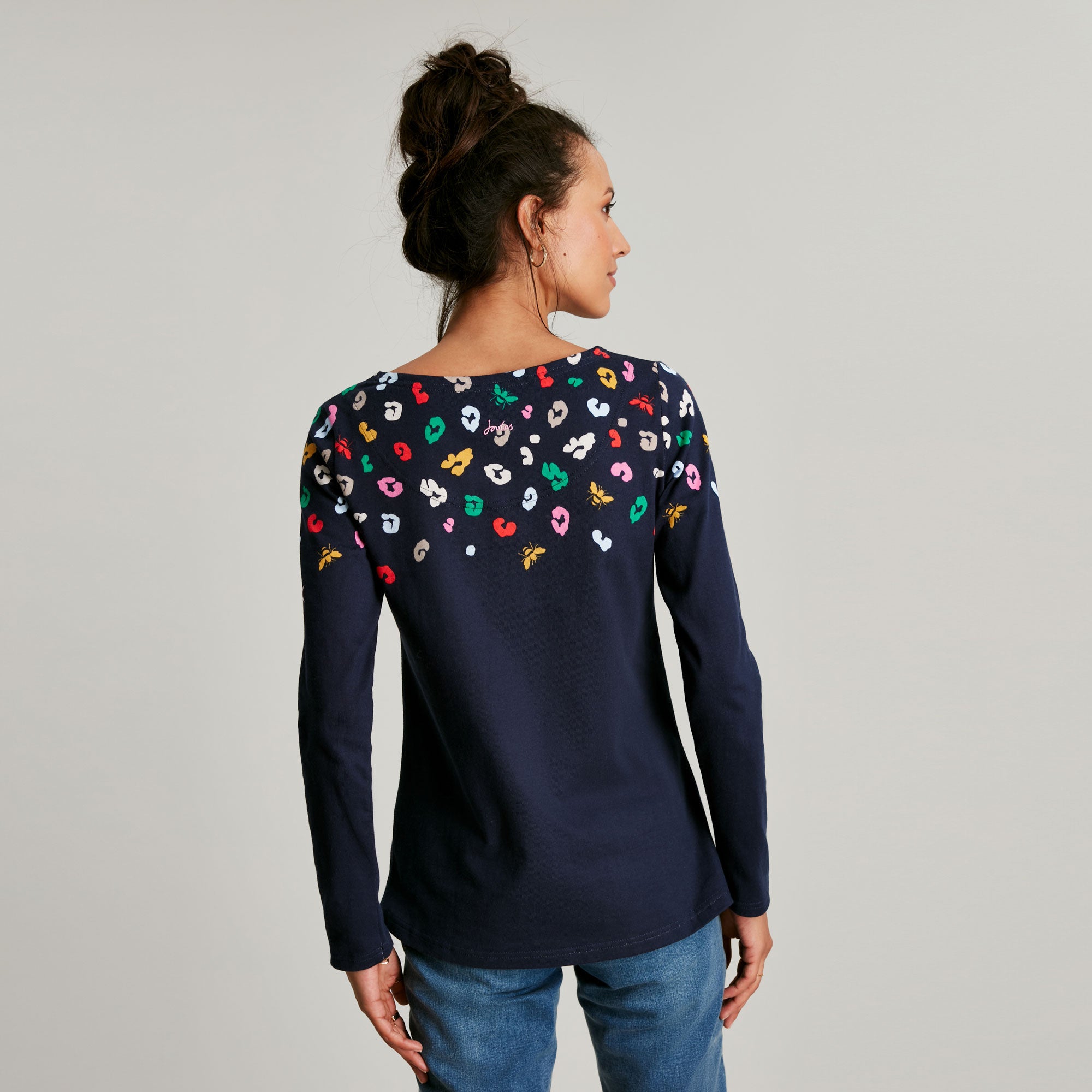 Joules Ladies Harbour Print Long Sleeve Jersey Top