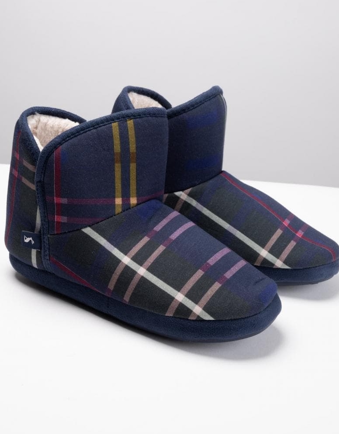 Joules Faux Fur Lined Slipper With Rubber Sole Cabin