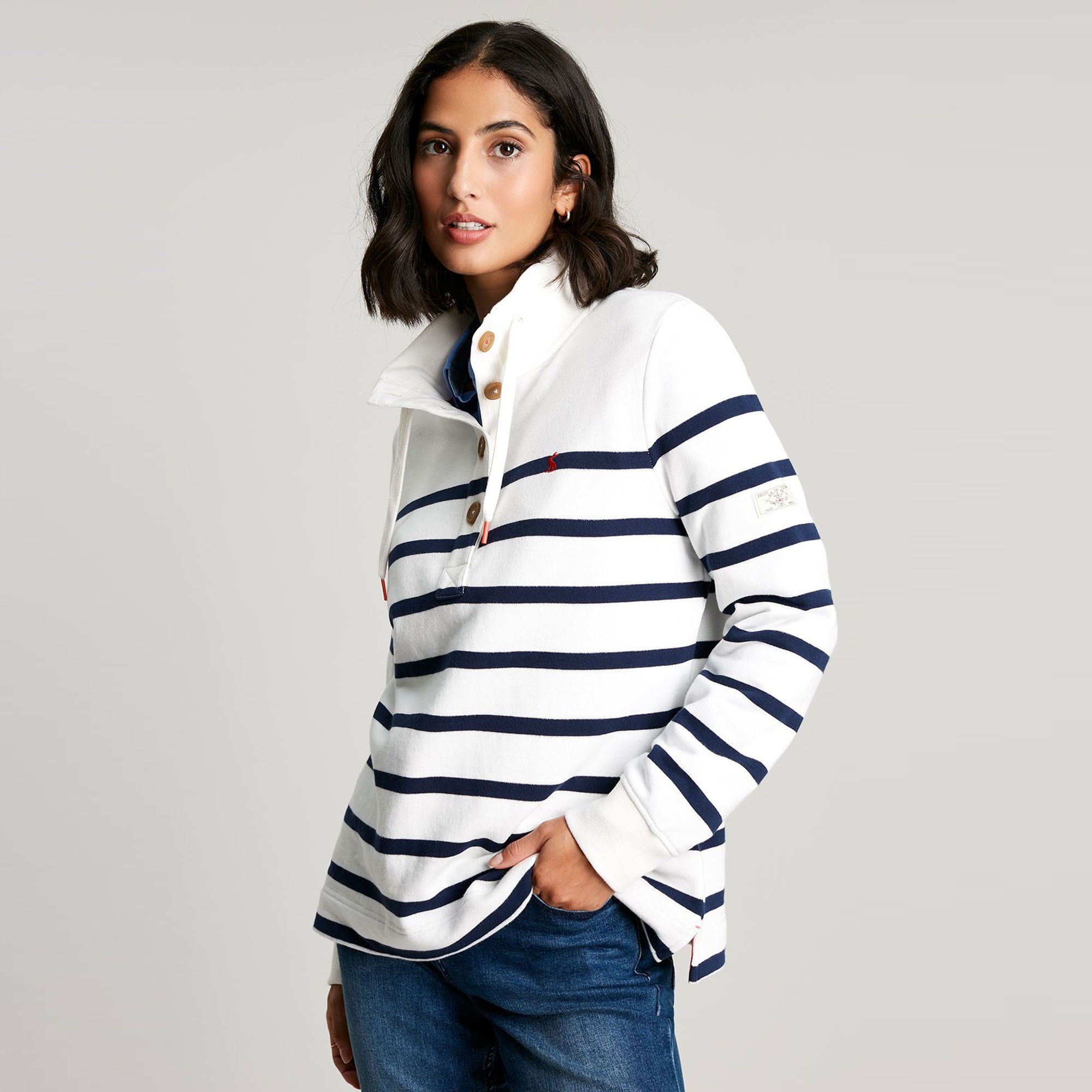 Joules Ladies Southwold Button Down Sweatshirt