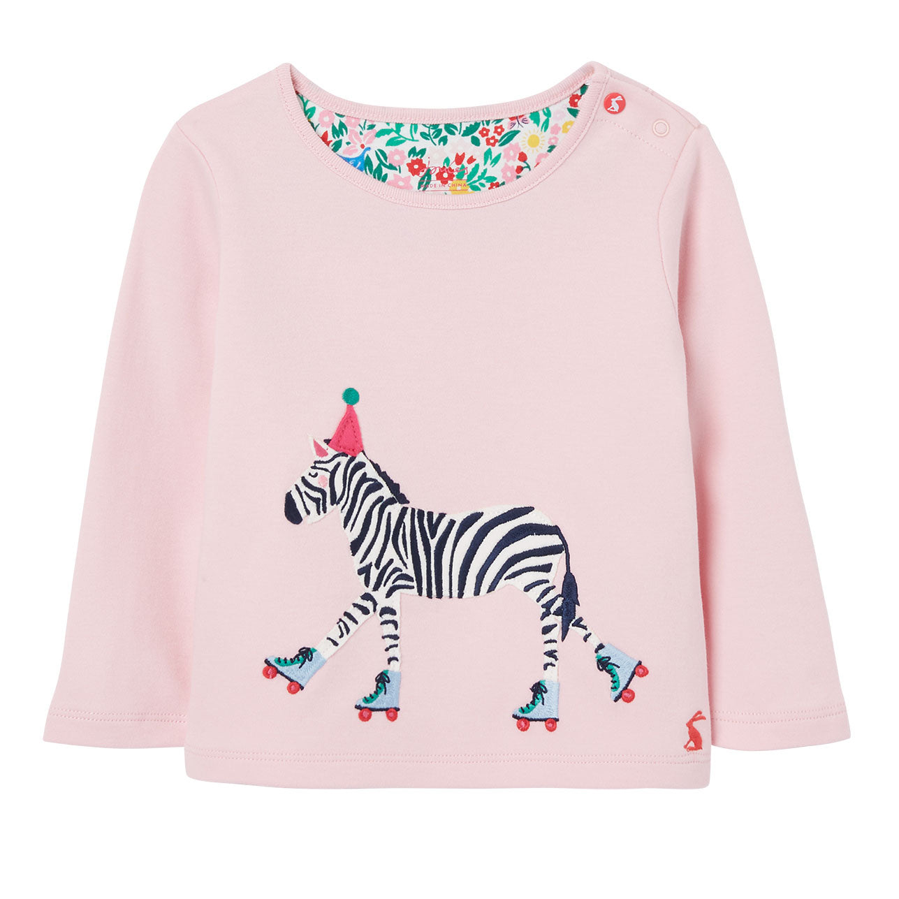 Joules Baby Tate Roller-Skating Zebra Artwork Long Sleeve Tee