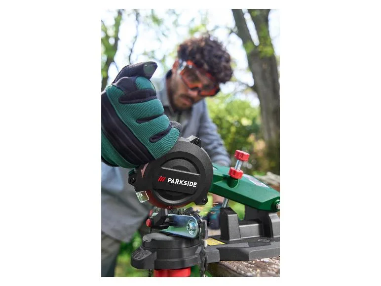 Petrol pruning saw + Chain sharpener