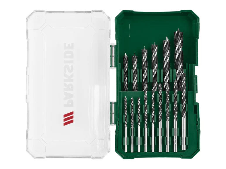 PARKSIDE® Jeu de forets hélicoïdaux HSS ou jeu de forets à pierre ou jeu de forets à bois ou jeu de tournevis à embouts PBB 4 C2 15 pièces ou 37 pièces