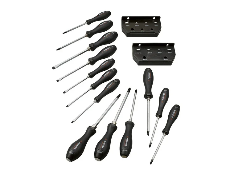PARKSIDE PERFORMANCE® Set de tournevis burin, 15 pièces
