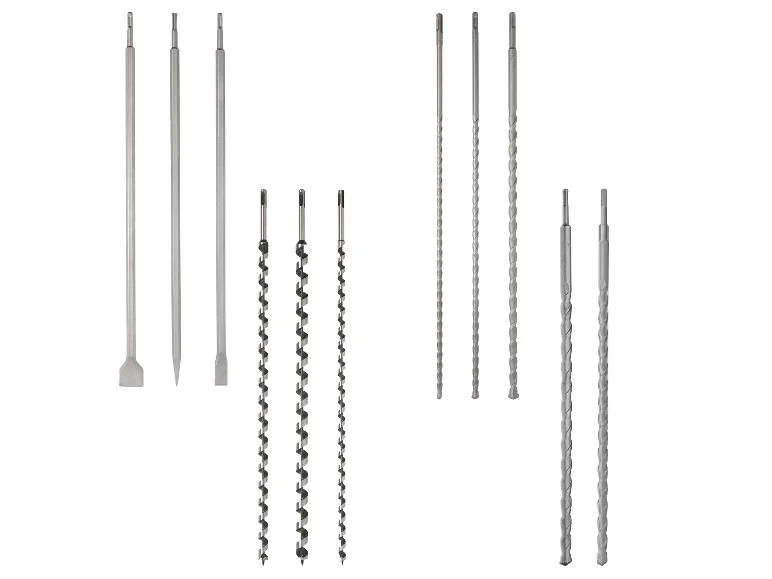 Burins longs ou Mèches à spirale ou Forets à pierre