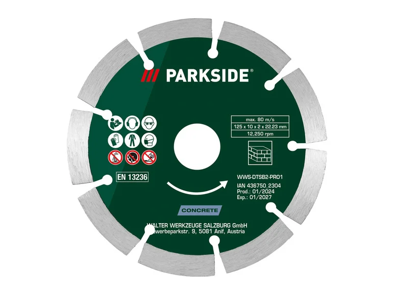 PARKSIDE® Lot de 2 disques diamant béton ou maçonnerie