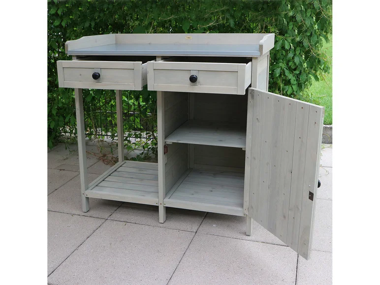 Table de jardin avec armoire inférieure, 98 x 48 x 95 cm
