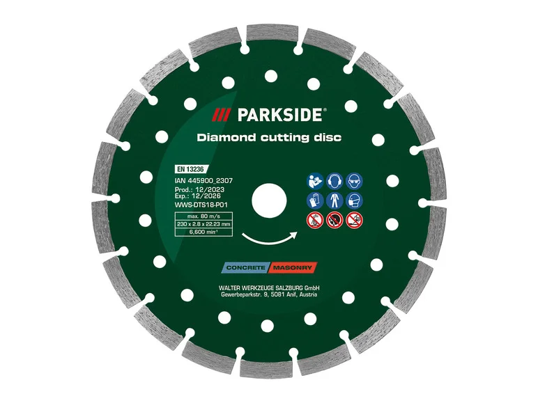 PARKSIDE® Kit de disques à tronçonner ou ébavurer ou Disque à tronçonner diamanté, Ø 230 mm