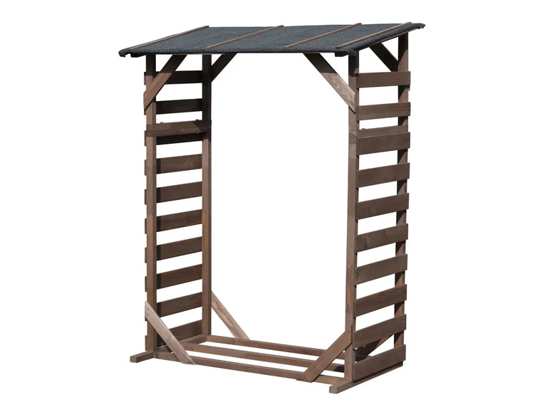 Abri bûches Ligno avec toit en bitume, 133 x 77 x 169 cm