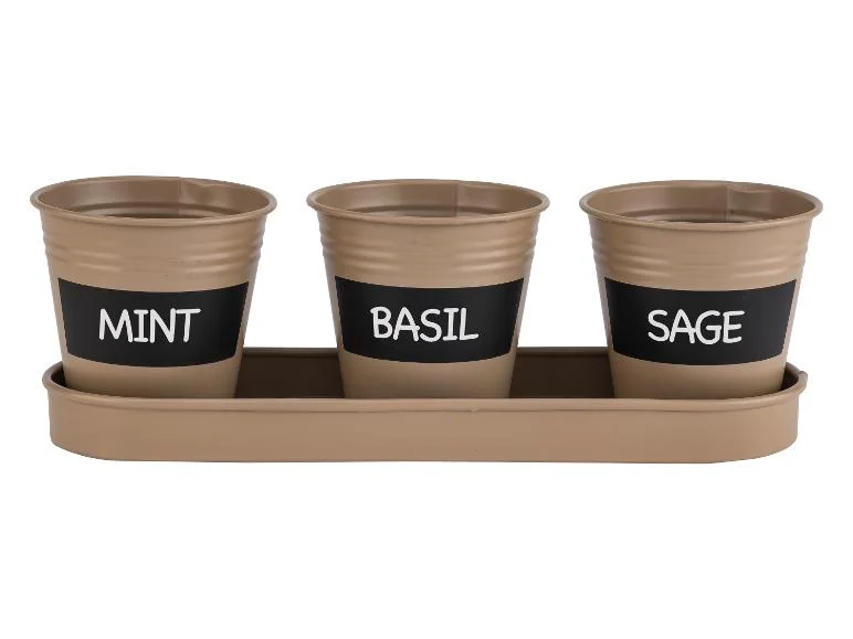 Lot de 3 pots pour herbes aromatiques