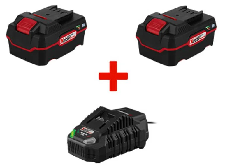 Lot de 2 batteries + Chargeur, 4 Ah, 20 V